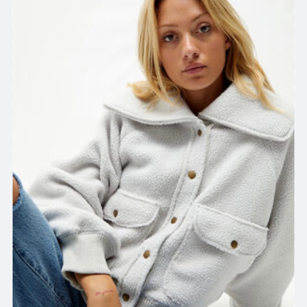 NWT Free People Shasta Cardigan- Morning Fog